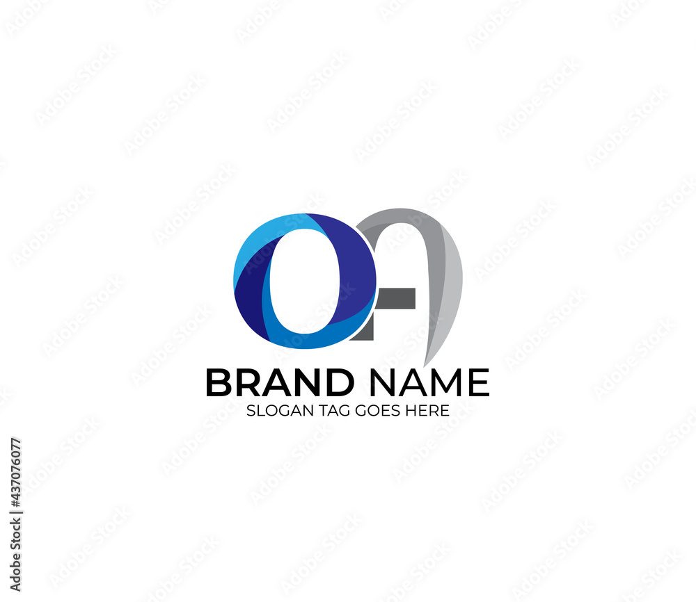 Modern OA Alphabet Blue Or Gray Colors Company Based Logo Design Concept