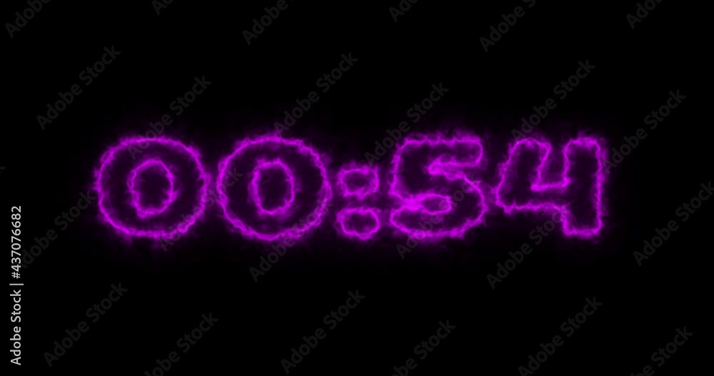 Timer. Animated countdown 1 minute to zero with glowing multicolor numbers and border. 4K Video motion graphic animation Timer. Animated countdown 1 minute to zero with glowing multicolor numbers and border. 4K Video motion graphic animation