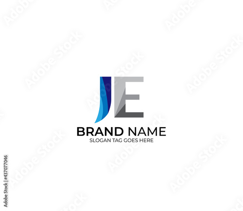 Modern JE Alphabet Blue Or Gray Colors Company Based Logo Design Concept Free Download Modern JE Alphabet Blue Or Gray Colors Company Based Logo Design Concept - GFXLoad