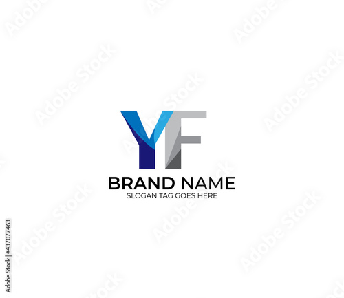 Free Download Modern YF Alphabet Blue Or Gray Colors Company Based Logo Design Concept - GFXLoad