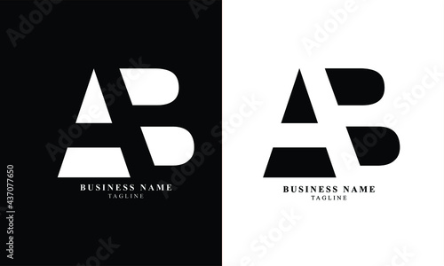 AB, BA, Abstract initial monogram letter alphabet logo design