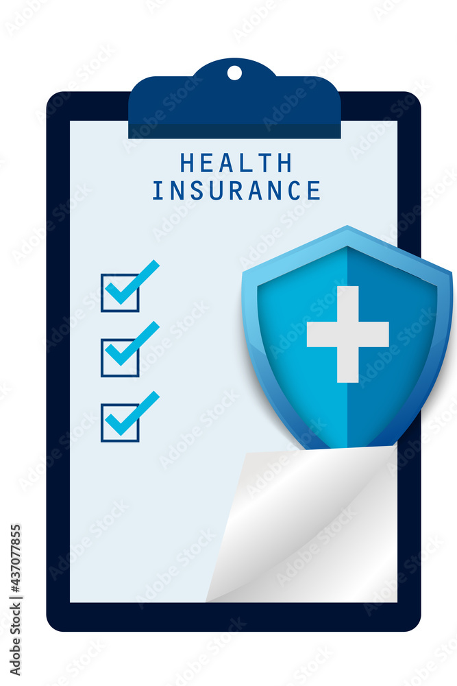 Obraz premium Health care insurance clipboard design and medical protection and safety for hospital and clinic concept