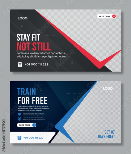 gym fitness social media banner template
