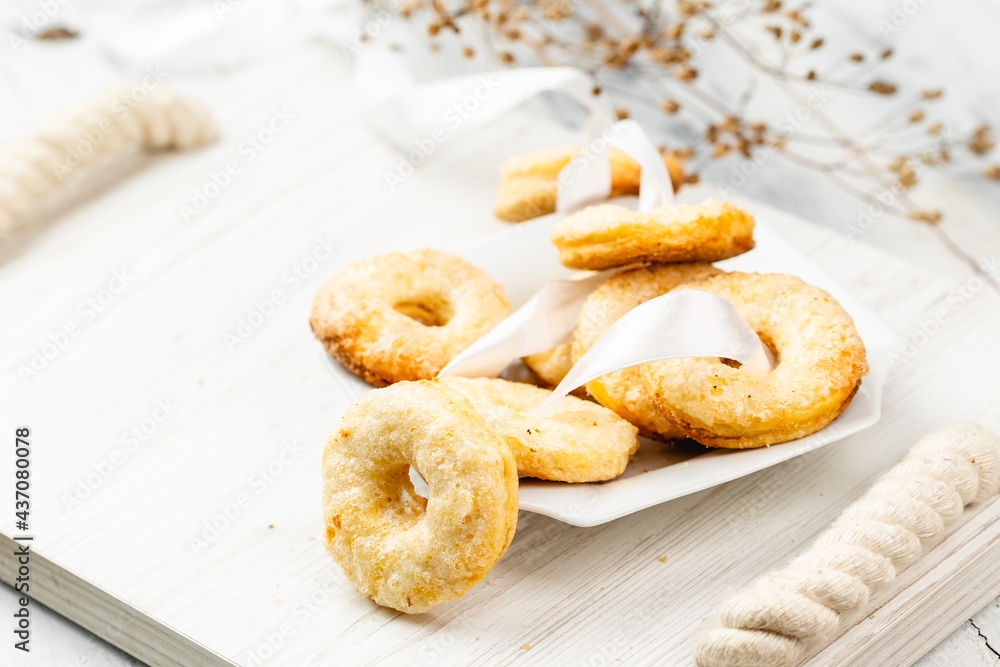 Group of Butter Biscuits Round Shape, Shortbread Group of Butter Biscuits Round Shape, Shortbread