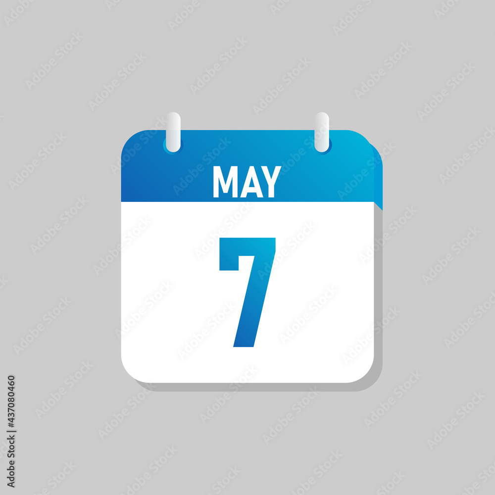 White daily calendar Icon May in a Flat Design style. Easy to edit Isolated vector Illustration. White daily calendar Icon May in a Flat Design style. Easy to edit Isolated vector Illustration.