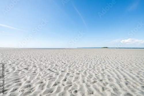 Mudflats surrounding Mont-Saint-Michel at low tide, Normandy, France