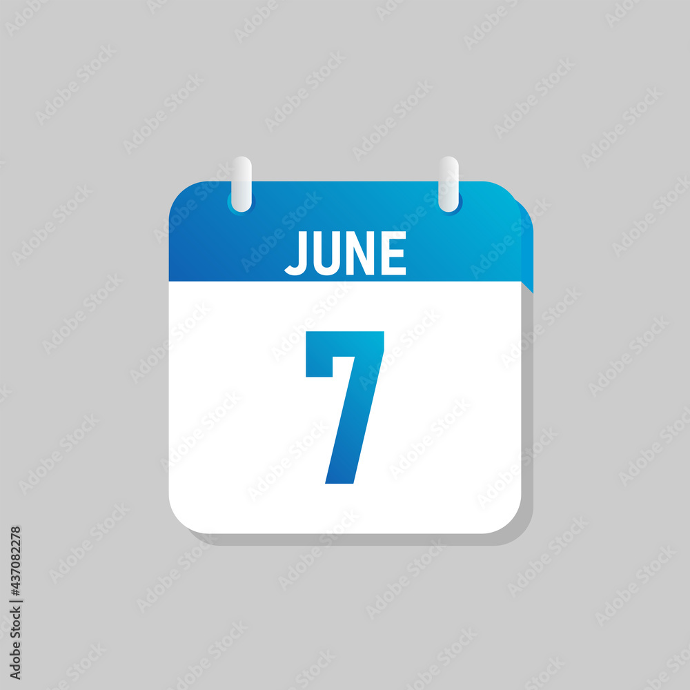 White daily calendar Icon June in a Flat Design style. Easy to edit Isolated vector Illustration. White daily calendar Icon June in a Flat Design style. Easy to edit Isolated vector Illustration.