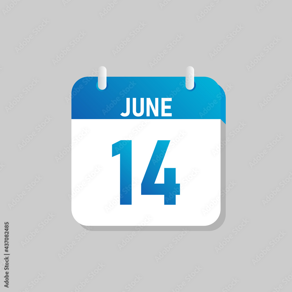 White daily calendar Icon June in a Flat Design style. Easy to edit Isolated vector Illustration. White daily calendar Icon June in a Flat Design style. Easy to edit Isolated vector Illustration.