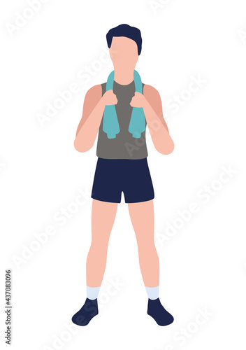 man fitness with towel