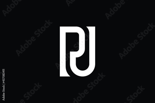 PJ letter logo design on luxury background. JP monogram initials letter logo concept. PJ icon design. JP elegant and Professional letter icon design on black background. J P PJ JP