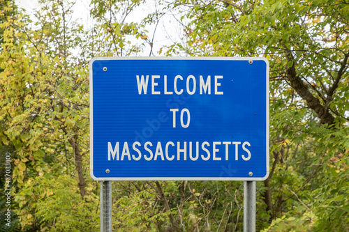 welcome sign to Massachusetts