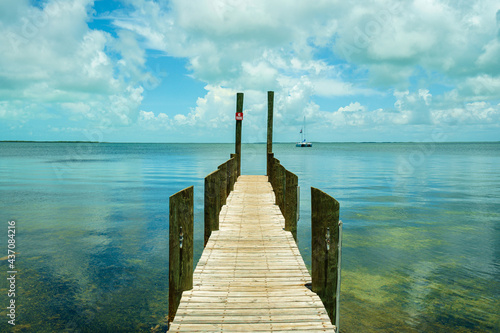 Bay view from a dock in the Florida Keys 