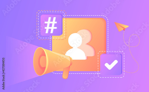 Internet blogging, vlogging.Vote.Influencer, viral content, marketing. Social media isolated design element. Copywriting, keyword researching. Smm.Accurate marketing strategy.Digital communication.