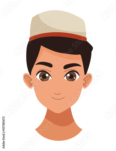muslim boy head with fez