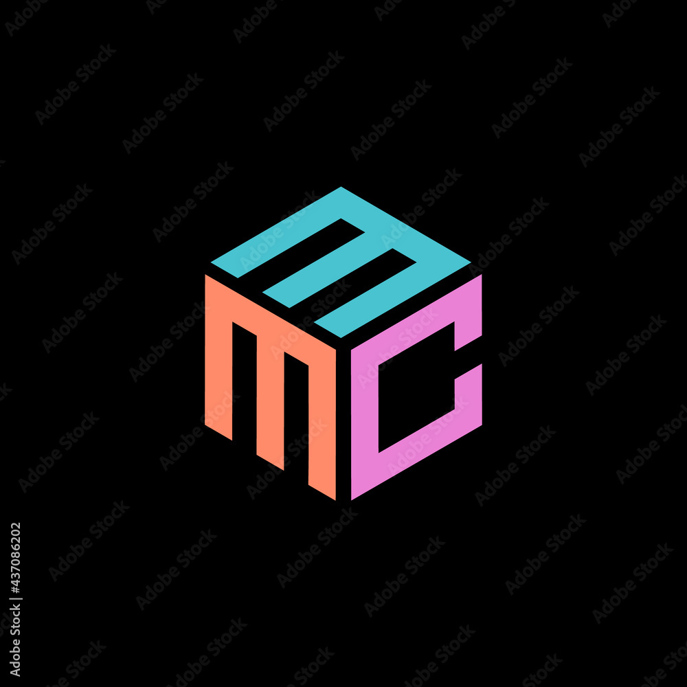 Hexagon logo with the letters MMC design Hexagon logo with the letters MMC design