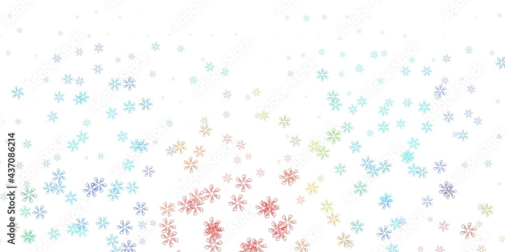 Light multicolor vector abstract backdrop with leaves.