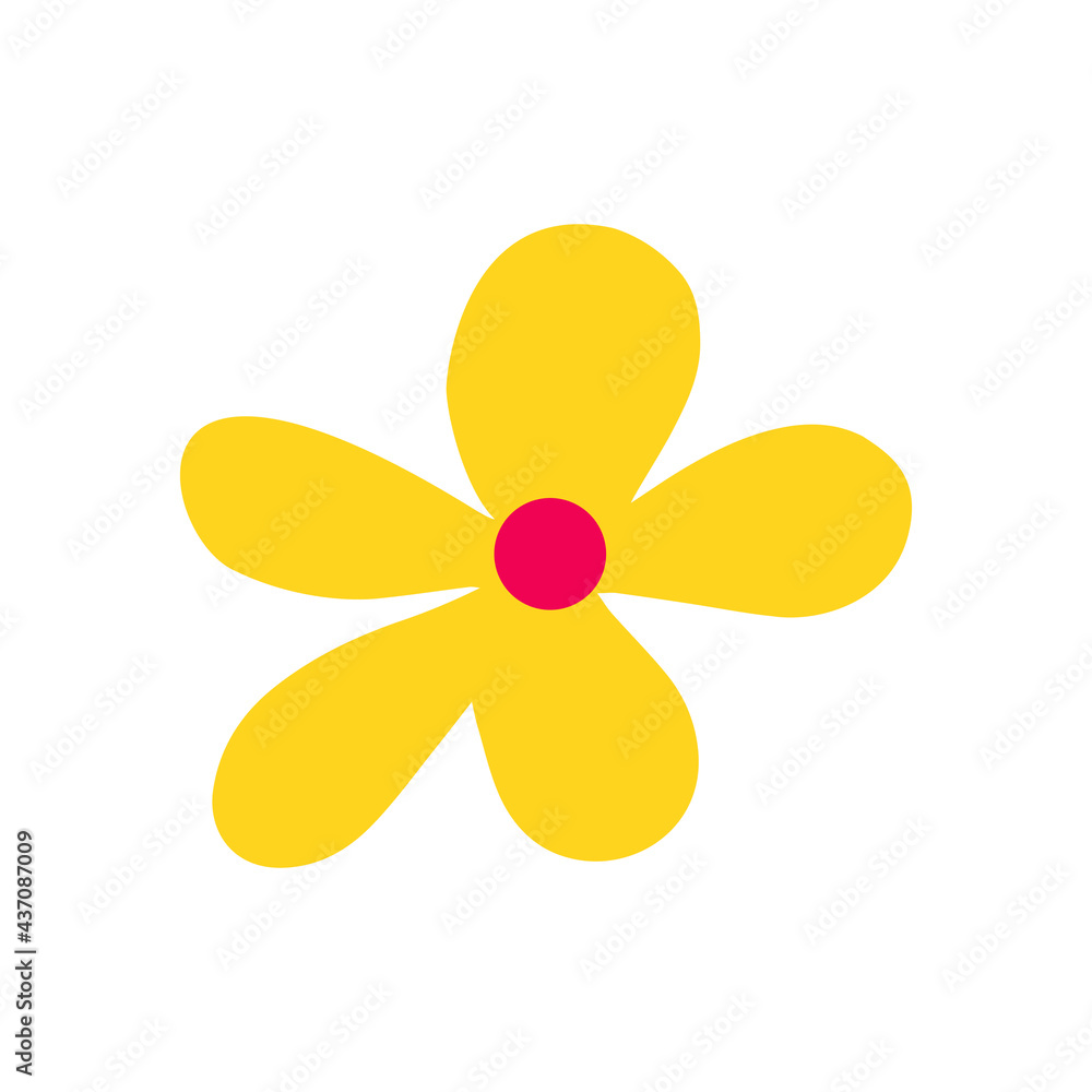 Yellow field flower. Vector illustration in the doodle style Yellow field flower. Vector illustration in the doodle style