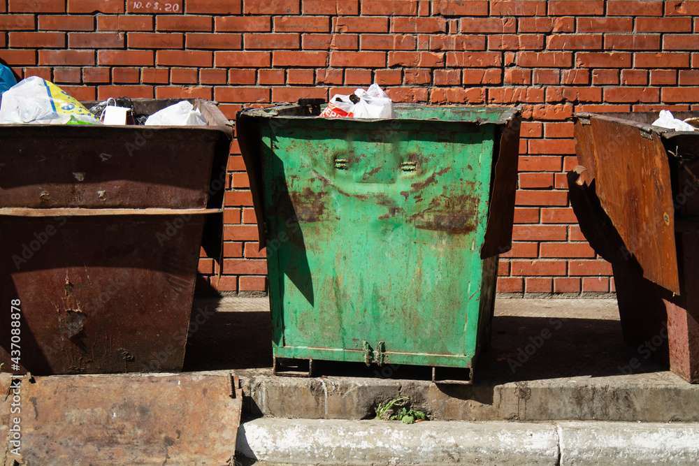 Obraz premium iron garbage can, background