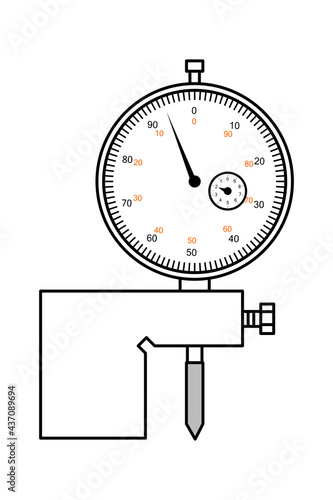 indicator depth gauge. Measuring tool and instrument for high-precision measurements for industry 
and business. Vector illustration isolated on white background.