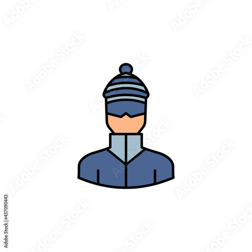avatar snowboard outline colored icon. Signs and symbols can be used for web logo mobile app UI UX