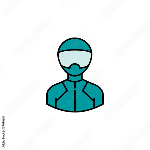 bobsleigh outline colored icon. Signs and symbols can be used for web logo mobile app UI UX