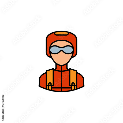 avatar skydiver outline colored icon. Signs and symbols can be used for web logo mobile app UI UX