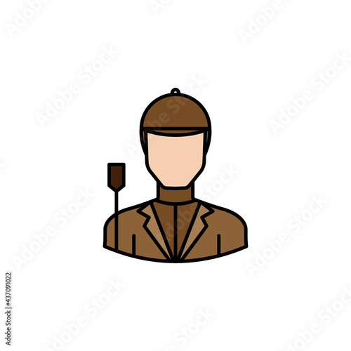 avatar horseman outline colored icon. Signs and symbols can be used for web logo mobile app UI UX