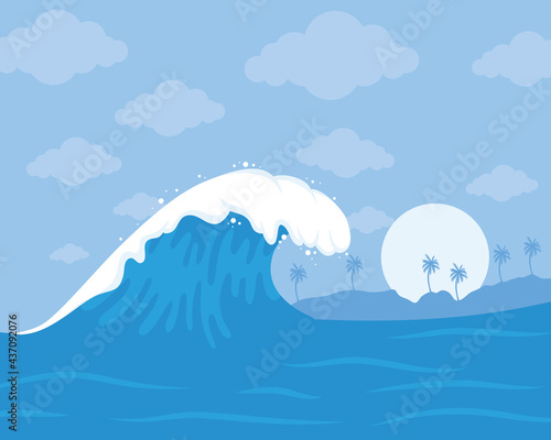 ocean wave scene