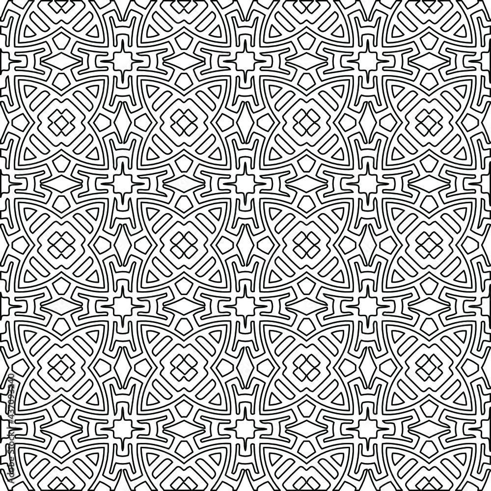 Vector monochrome seamless pattern, Abstract endless texture for fabric print, card, table cloth, furniture, banner, cover, invitation, decoration, wrapping.