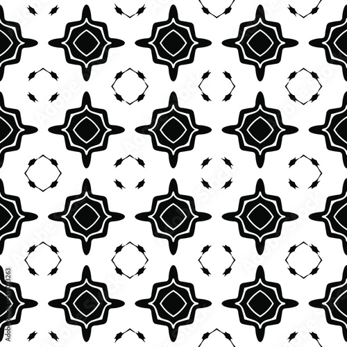Vector monochrome seamless pattern, Abstract endless texture for fabric print, card, table cloth, furniture, banner, cover, invitation, decoration, wrapping.