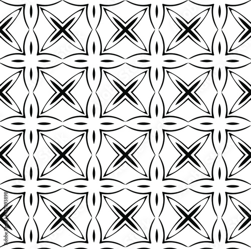 Vector monochrome seamless pattern, Abstract endless texture for fabric print, card, table cloth, furniture, banner, cover, invitation, decoration, wrapping.