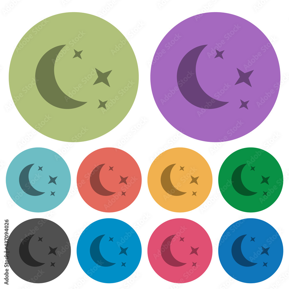 Moonlit night color darker flat icons Moonlit night color darker flat icons