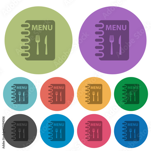 Menu with fork and knife color darker flat icons