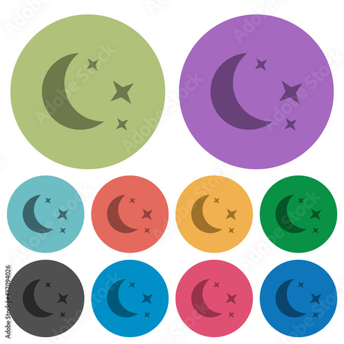 Moonlit night color darker flat icons
