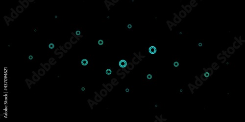 Dark blue, green vector template with flu signs.