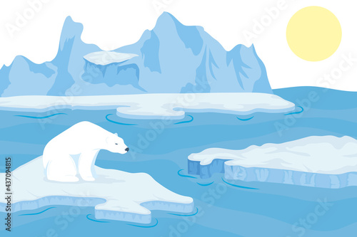 polar bear in snowscape