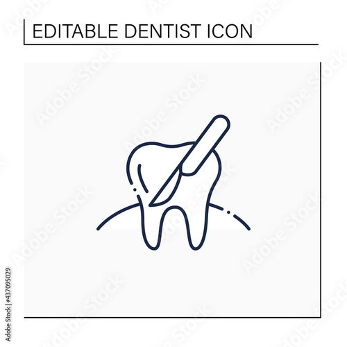 Oral surgery line icon. Diagnosis and surgical and adjunctive treatment of issues such as injuries, defects, or diseases. Healthcare concept. Isolated vector illustration. Editable stroke