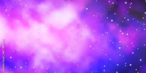 Dark Purple  Pink vector layout with bright stars.