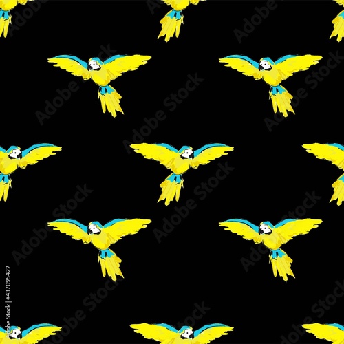 Pattern with beautiful parrots Birds background Vector Illustration.