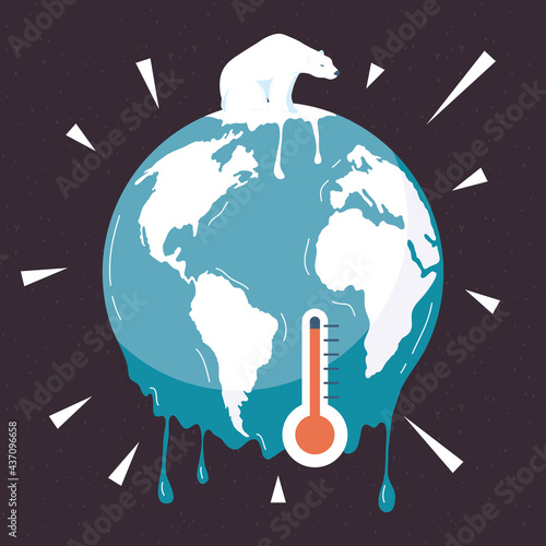 earth with polar bear