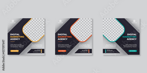 Digital business marketing social media post template.