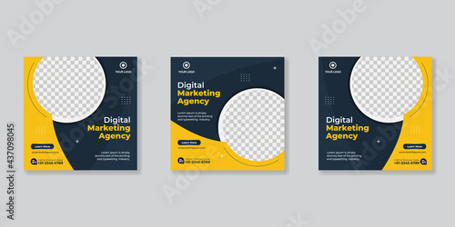 Digital business marketing social media post template.