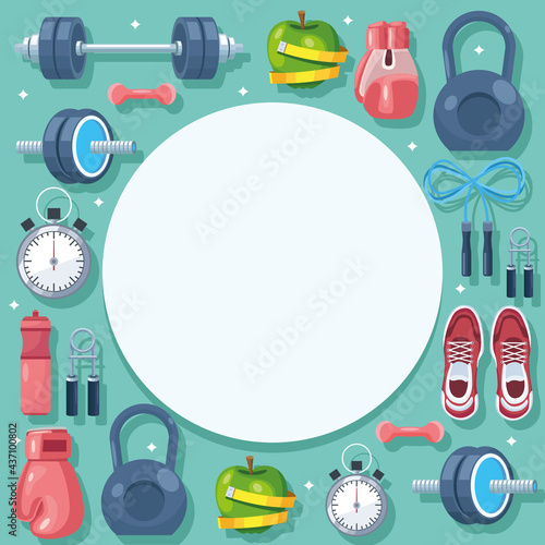 fitness gym circular frame