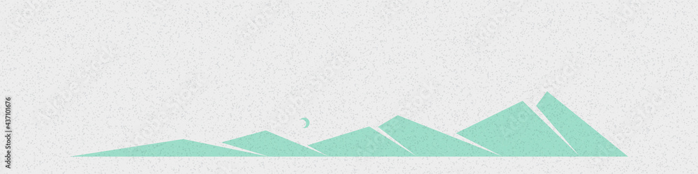 Fototapeta premium Geometric Mountains silhouette landscape art poster illustration