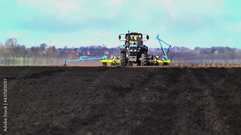 sowing work in the field with agronomic units sowing work in the field with agronomic units