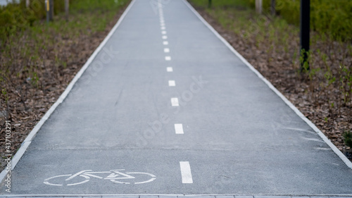 Wallpaper Mural Bicycle path road sign on city street Torontodigital.ca