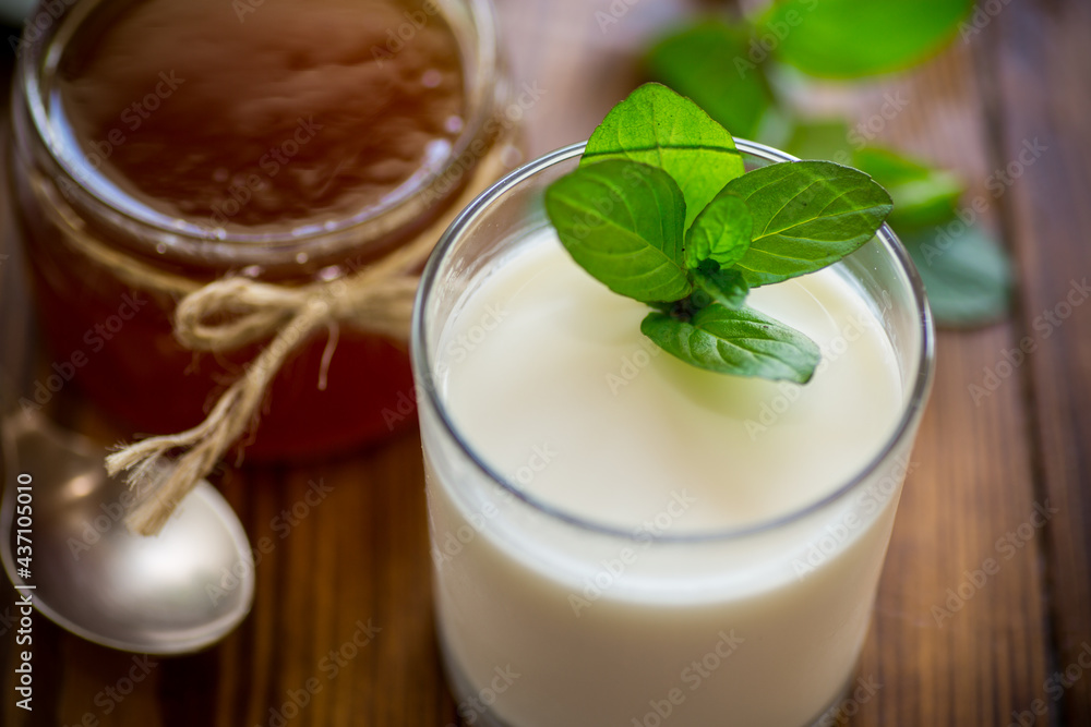 homemade yogurt in a glass and with jam homemade yogurt in a glass and with jam