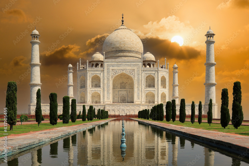 Obraz premium Taj Mahal (Indien/Agra - Das schönste Gebäude der Welt) 