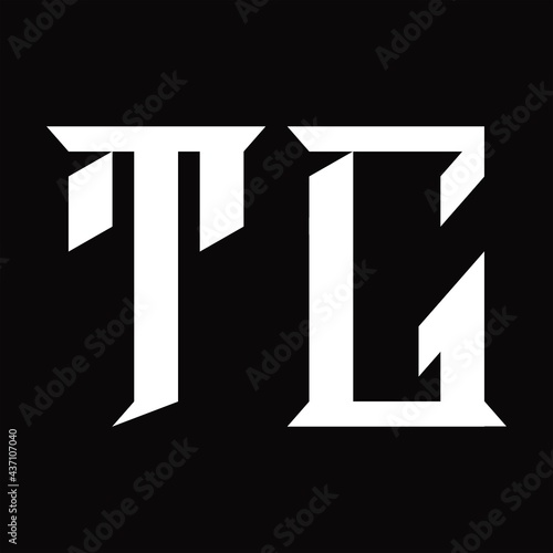 TG Logo monogram with slice shape design template