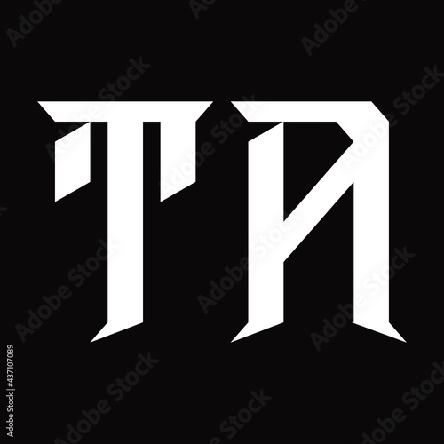 TA Logo monogram with slice shape design template photo